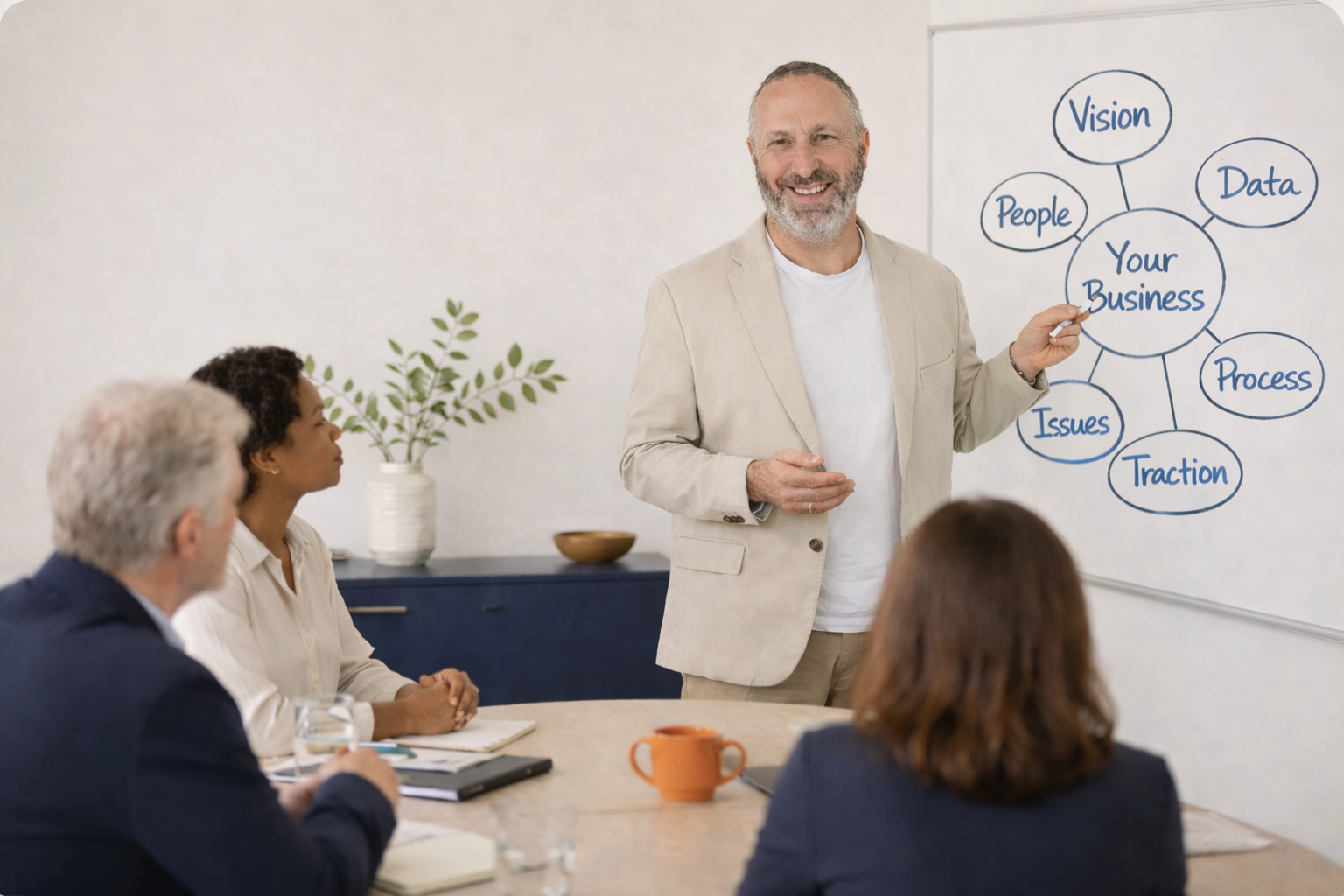 Adam Nixon facilitating a working session with a company's leadership team